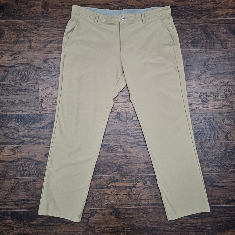 Free Fly Mens 40x32 Tan Performance Pants ‎ Stretch Lightweight Casual Outdoor